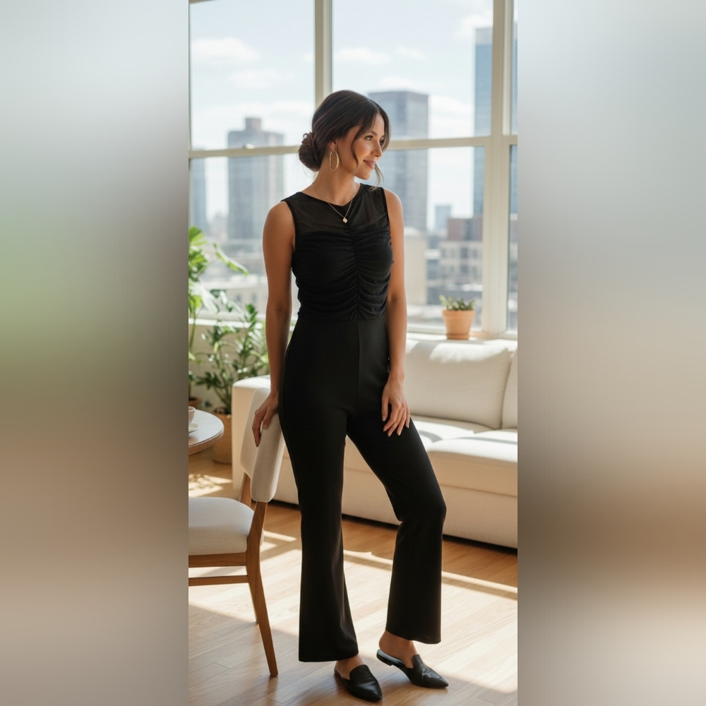 Elegant Black Sleeveless Jumpsuit